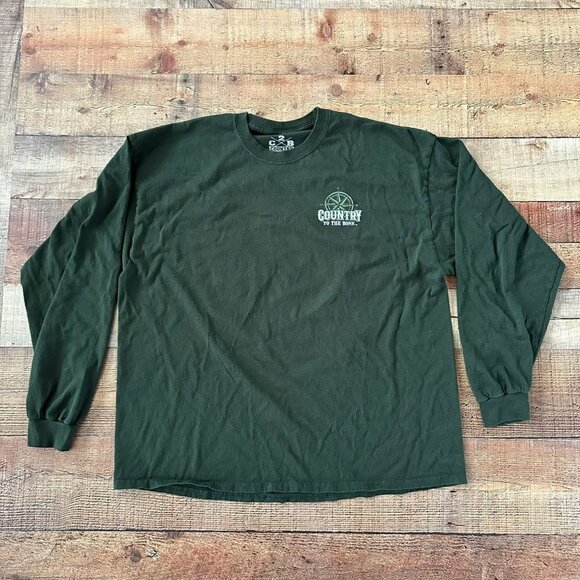 Country to the Bone C2B Green longsleeve whitetail deer graphic tshirt men's 2xl - Picture 1 of 5